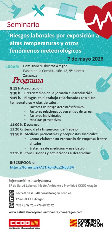 Seminario: Riesgos laborales por exposición a altas temperaturas y otros fenómenos meteorológicos. (Zaragoza)
